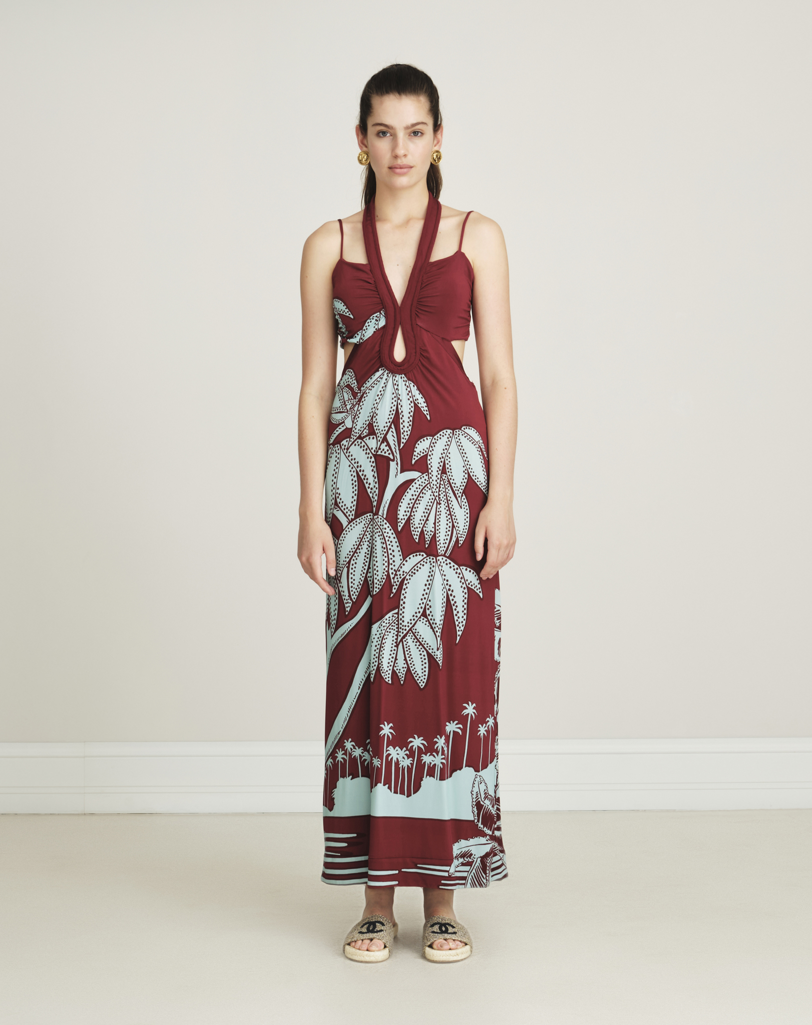 Johanna Ortis - Refugios En El Orinoco Palm Print Max Dress